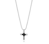 Viceroy | Collar Hombre Negro Mate Cruz Plateado | 55 cm | 14383C01010