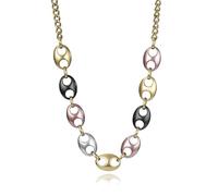 Viceroy Collar Mujer 15174C01019 - Acero Tipo Calabrote con IP Dorado, Negro y Rosa, Diseño Único y Moderno