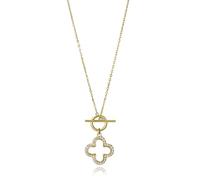 Viceroy Collar plata bañado en oro con trébol de circonitas 2354C100-30