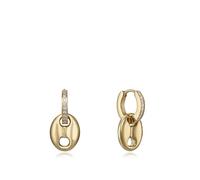 Viceroy Fashion 14076E01012, Pendientes Mujer Acero Dorado con Circonitas, Eslabón Colgante, Estilo Chic, Exclusivos de Viceroy