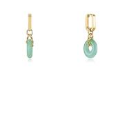 Viceroy Fashion 14080E01012, Pendientes Mujer Acero Dorado con Disco de Calcedonia Verde, Diseño de Fantasía, Exclusivos Viceroy