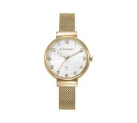 Viceroy Fashion 41150-05 - Reloj Mujer Analógico Acero Inoxidable Dorado, Esfera Blanca con Cristal Brillante, Malla Milanesa