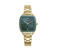 Viceroy Fashion 42454-67 - Reloj Mujer Analógico Acero Inoxidable Dorado, Caja Rectangular, Esfera Verde con Cristales Brillantes