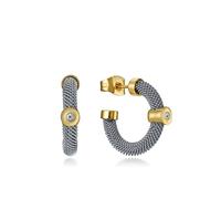 Viceroy Fashion 6482E01000 Pendientes Hombre - Acero IP Dorado, Diamantes 1 PT, 1,9 cm