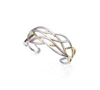 Viceroy Fashion Pulsera Mujer 14153P01012 - Ondas, Acero Dorado/Rosa, Chic, 6cm