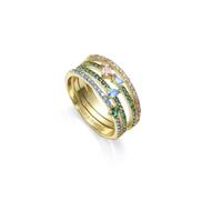 Viceroy Jewels Anillo Elegant 15121A014-39 Plata Baño Oro Circonitas, 17,19 mm diámetro interior