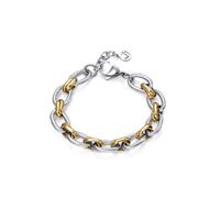 Viceroy Pulsera de acero Colección Laura Escanes – eslabones grandes bicolor IP dorados 17,5 + 2 cm
