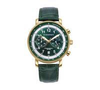Viceroy Magnum 401449-64 - Reloj Hombre Cronógrafo Analógico, Caja Acero IP Gold 40mm, Esfera Verde, Correa de Piel Verde