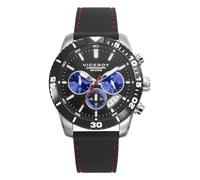Viceroy Magnum 401455-57 - Reloj Hombre Cronógrafo Analógico, Caja Acero Inoxidable, Esfera Negra con Subesferas Azules, Correa de Piel Negra