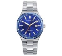 Viceroy Magnum 401459-37 - Reloj Hombre Analógico 42mm, Acero Inoxidable Plateado, Esfera Azul con Calendario, WR 100M, Cierre Doble Pulsador