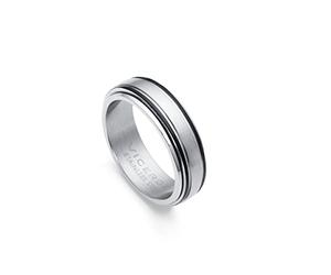 Viceroy Magnum | Anillo Hombre Negro Mate Plateado | Talla 26 | 75329A02600
