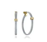 VICEROY Pendientes de mujer de acero Ip doble cable unido con barra con circonitas (15193E01000 Plata)