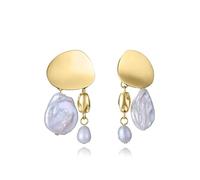 VICEROY Pendientes de mujer de acero Ip dorado con perlas naturales 15187E01012