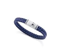 Viceroy Pulsera Hombre de Acero Inoxidable y Piel Trenzada - 21 cm - 14330P | Acero inoxidable y piel genuina · cierre de broche de presión · largo 21,5 cm
