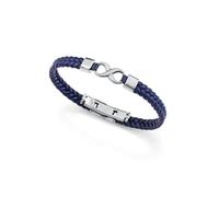 Viceroy Pulsera Hombre de Acero Inoxidable y Piel Trenzada - 21 cm - 14331P | Acero inoxidable y piel genuina · cierre de broche de presión · largo 21,5 cm