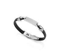 Viceroy | Pulsera Hombre Piel Negro Mate Trenzada | 21 cm | 14334P01010 | Acero inoxidable y piel genuina con acabado negro · cierre de broche de presión · largo 21,5 cm