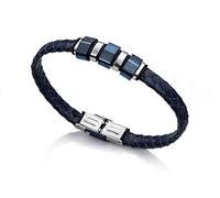 Viceroy Pulsera para hombre de acero inoxidable y piel, 21,5 cm, 6304P09013, 21.5 centimeters, Cuero