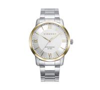 Viceroy Reloj Hombre Elegante de Acero Inoxidable - 40 mm - Movimiento de Cuarzo - Esfera Plateada - Bisel Dorado - Resistente al Agua 10 ATM - Brazalete de Acero - Colección Grand - 41145-83