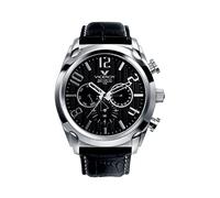 Viceroy Reloj Analógico Hombre de Acero Inoxidable - 40347 (Negro, Cuero)