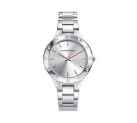 Viceroy Reloj Analógico Mujer de Acero Inoxidable - 35 mm - Movimiento de Cuarzo - Esfera Plateada con Circonitas - Resistente al Agua 3 ATM - Colección Chic - 401044-87