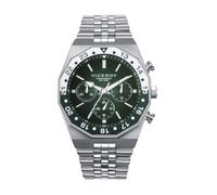 Viceroy Reloj Hombre 42459-67 - Cronógrafo, Caja de Acero con Bisel Rotatorio, Esfera Verde Degradada, Brazalete de Acero, 41 mm, 10 ATM