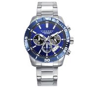 Viceroy Reloj Cronógrafo Hombre de Acero Inoxidable - 45 mm - Movimiento de Cuarzo - Esfera Azul - Caja Bitono - Acabado Dorado - Sumergible 10 ATM - Colección Magnum - 401457-37