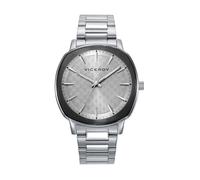 Viceroy Reloj Hombre 401435-17 - Caja Cuadrada Bicolor Acero e IP Negro, Esfera Gris, Movimiento de Cuarzo, Brazalete de Acero, 41 mm, 5 ATM