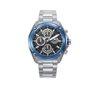 Viceroy Reloj Hombre 401443-57 - Cronógrafo Deportivo, Caja de Acero Bicolor IP Azul, Esfera Negra, Brazalete de Acero, 44 mm, 20 ATM