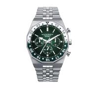Viceroy Reloj Hombre 42459-67 - Cronógrafo, Caja de Acero con Bisel Rotatorio, Esfera Verde Degradada, Brazalete de Acero, 41 mm, 10 ATM