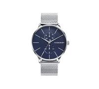 Viceroy Reloj Hombre Analógico Multifunción de Acero Inoxidable - 41 mm - Sub-Esferas Activas - Esfera Azul - Sumergible 5 ATM - Movimiento de Cuarzo - Colección Beat - 46753-37