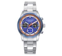 Viceroy Reloj Hombre Analógico de Acero - Acabado Bitono - 40 mm - Movimiento de Cuarzo - Cronógrafo - Esfera Azul - Sumergible 10 ATM - Colección Abraham Mateo - 401507-37