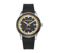 Viceroy Reloj Hombre Analógico de Acero - Acabado Bitono - 40 mm - Movimiento de Cuarzo - Tres Agujas - Esfera Negra - Sumergible 10 ATM - Colección Abraham Mateo - 401501-57