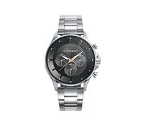 Viceroy Reloj Hombre Analógico Multifunción de Acero Inoxidable - 44 mm - Sub-Esferas Activas - Esfera Negra - Sumergible 10 ATM - Movimiento de Cuarzo - Colección Beat - 42391-57