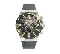 Viceroy Reloj Hombre - Colección Heat Ref. 45005-65, Caja de Acero con Bisel IP Verde Rotatorio y Correa de Silicona, Esfera Verde y Cronógrafo - Resistente al Agua 20 ATM