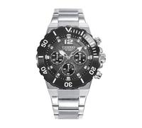 Viceroy Reloj Hombre - Colección Heat Ref. 45007-55, Caja de Acero con Bisel IP Negro Rotatorio y Brazalete de Acero, Esfera Negra y Cronógrafo - Resistente al Agua 20 ATM