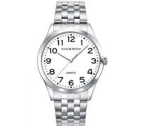 Viceroy Reloj Hombre Elegante de Acero Inoxidable - 39 mm - Movimiento de Cuarzo - Esfera Blanca - Resistente al Agua 5 ATM - Brazalete de Acero - Colección Grand - 42231-04