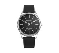 Viceroy Reloj Hombre Elegante de Acero Inoxidable - 41 mm - Movimiento de Cuarzo - Esfera Negra - Bisel Dorado - Resistente al Agua 5 ATM - Correa de Piel - Colección Grand - 401383-57