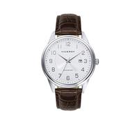 Viceroy Reloj Hombre Elegante de Acero Inoxidable - 42 mm - Movimiento de Cuarzo - Esfera Blanca - Resistente al Agua 5 ATM - Correa de Piel - Colección Grand - 401207-05