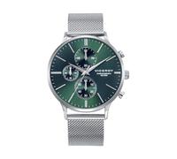 Viceroy Reloj Hombre Elegante para Vestir de Acero Inoxidable - 41 mm - Movimiento de Cuarzo - Esfera Verde - Bisel Dorado - Resistente al Agua 5 ATM - Colección Dress - 401499-67