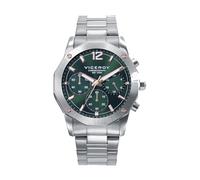 Viceroy Reloj Hombre 401447-65 - Cronógrafo de Acero Bicolor IP Rosado, Esfera Verde, Sumergible 10 ATM
