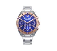 Viceroy Reloj Mujer 401292-35 - Cronógrafo con Caja Bicolor Acero e IP Rosa, Esfera Azul, Movimiento de Cuarzo, Brazalete de Acero, 38mm, 5 ATM