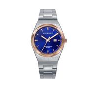 Viceroy Reloj de mujer 401296-37 – Caja bicolor acero/IP rosa, esfera azul, 34 mm, 5 ATM