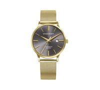 Viceroy Reloj Mujer Elegante para Vestir de Acero Inoxidable - 33 mm - Movimiento de Cuarzo - Esfera Gris - Bisel Dorado - Resistente al Agua 5 ATM - Colección Dress - 401344-17