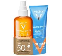 Vichy Capital Soleil Agua Solar SPF50 200 ml + Leche Calmante Para Después del sol Gratuita 100 ml