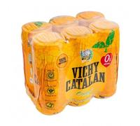 VICHY CATALAN SABORES 0% AZÚCARES (Naranja, 24 Latas)