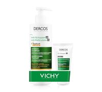 Vichy Dercos - Champú anticaspa 390 ml + tamaño de viaje | Con sulfuro de selenio, ácido salicílico y vitamina E, cabello seco, dermatológicamente probado