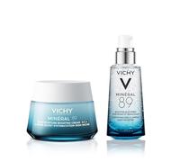 VICHY Pack Minéral 89: Booster 50 ml + Crema Rica 100H 50 ml. Tratamiento facial hidratante de larga duración que refuerza la barrera de la piel con Agua Volcánica de Vichy y Ácido Hialurónico