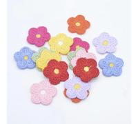 VICIYOO 20 Apliques de Flores de Lana de 25 mm para Hacer tú Mismo Ropa, Sombreros, Zapatos, Manualidades, Suministros de Costura, Parches, tocados, Pinzas para el Pelo, Accesorios de decoración