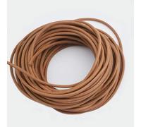 VICIYOO Cordón de Cuero de Color Natural de 2 Metros, 4 mm y 5 mm, Redondo, Cuerda de Cuero Genuino para Hacer Pulseras, Collares y Joyas