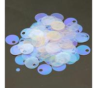 VICIYOO Lentejuelas Transparentes AB de 20 mm, Grandes, Redondas, Sueltas, con Agujero Grande, PVC, Planas, para decoración de Bodas, Manualidades, Accesorios para Prendas, 10 g